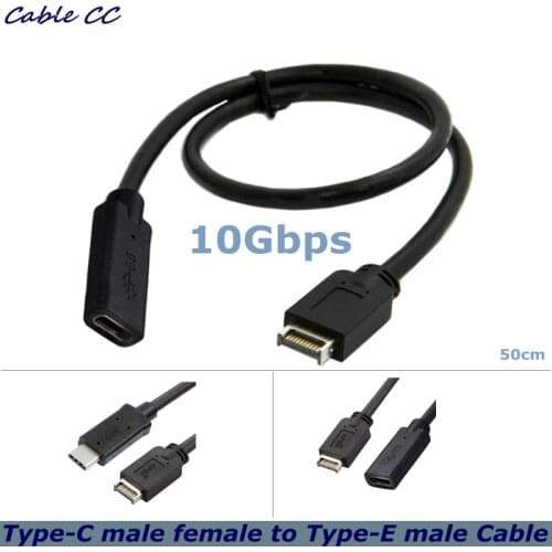 Desktop Board USB 3.1 Type-c Female male to Type E 20P Male Cable 10Gbps Transmission, 100W Power Supply, Mobile Hard Disk Cable