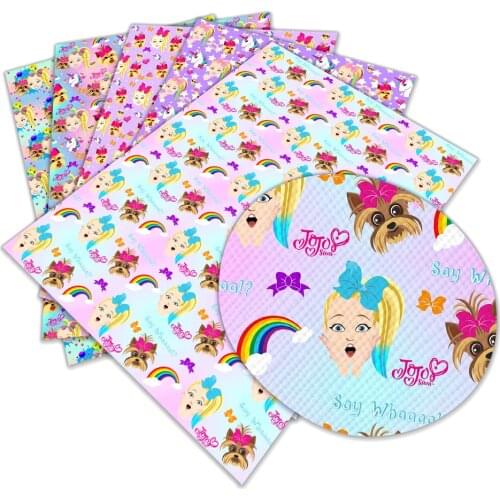 New Beautiful JOJO Cartoon Pattern Printed Faux Leather A4 22x30cm for DIY Bag Shoes Material Hademade Fabric L293 L294