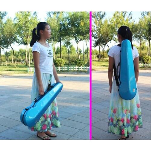 New 4/4 violin Case composite carbon fiber light Strong Black Back Strap yinfente blue silvery