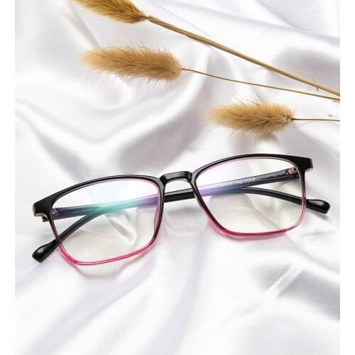 Square Anti Blue Light Cat Eye Glasses Frames Women Oversized Optical Eyeglasses Ladies Retro Myopia Frame Computer Eyewear