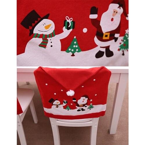 Christmas Decoration Chair Covers Dining Seat Santa Claus Home Party Decor Cloth