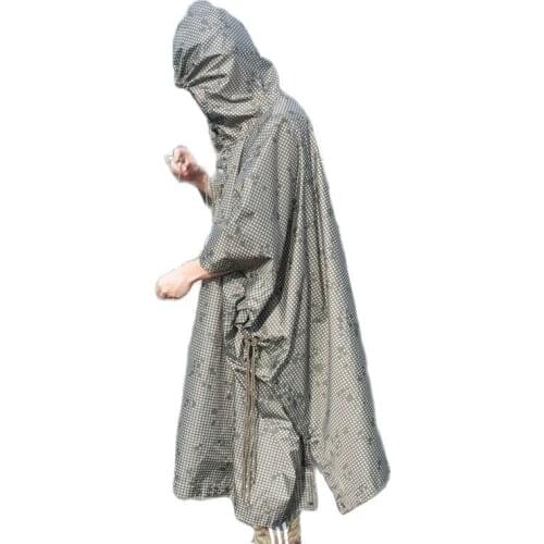 Outdoor Tactical Desert night Camouflage Raincoat Poncho