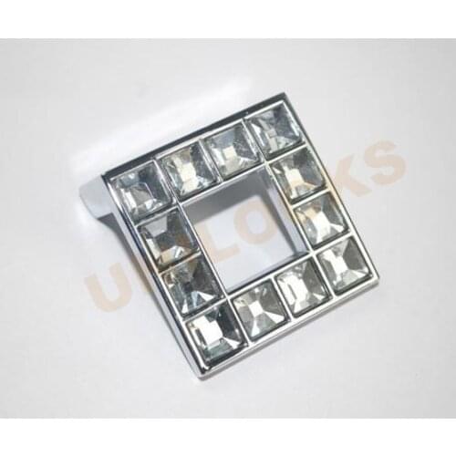 UNILOCKS 10Pcs K9 Crystal Glass Furniture Hardware Cabinet Handle Drawer Knobs (C.C:32mm)