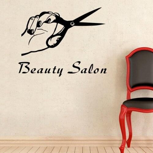 Scissor Hair Salon Sticker Hairdresser Decal Barber Shop Posters Vinyl Wall Decals 25 Color Choose Hair Salon Sticker