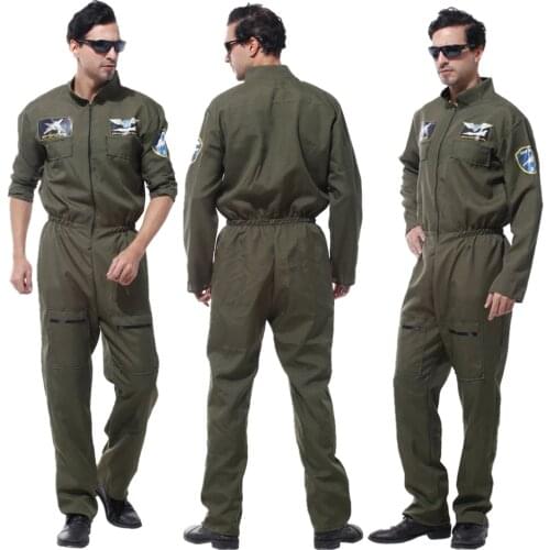 Adult Man Special Force Costume Air Force Pilot Jumpsuit Halloween Carnival Christmas COS Fantasia Fancy Dress Cosplay Clothes