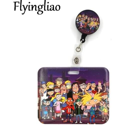 Funny Cartoon Characters Cute Credit Card Cover Lanyard Bag Retractable Badge Reel Student Nurse Exhibition Enfermera Clips