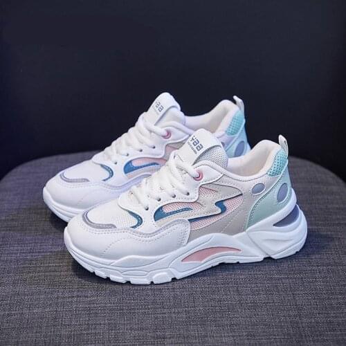 2021 Fashion Womens Platform Sneakers Women Shoes Korean Casual Chunky Sport Shoes White Vulcanized Tennis Female Basket Femme