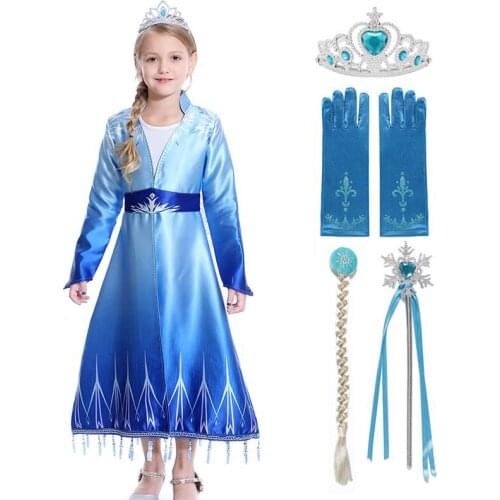 Winter Elsa Dress For Girls Elsa Party Princess Dress Baby Girls Clothing Anna Elsa 2 Costumes Cosplay Elza Vestidos