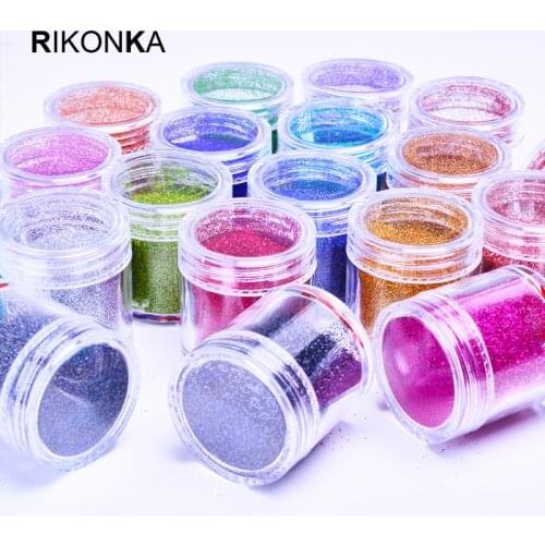 1 Bottle Fine Holographic Glitter Powder Shining Sugar Nail Glitter Set Sequins Dust Powder DIY Nail Art Decorations Polish Tool