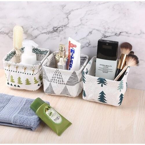 1pcs High Quality Fabric Desktop Storage Basket Sundries Container Makeup Organizer Case Stationery Storage Box Laundry Basket