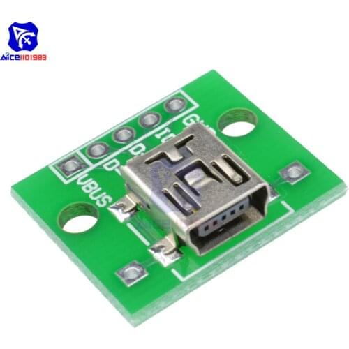 10pcs Mini USB to DIP Adapter Converter for 2.54mm PCB Board DIY Power Supply Breakout Board