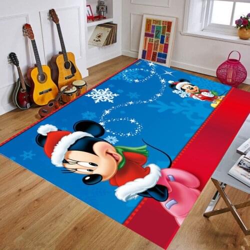160x80cm Christmas Play Mat Rug Anti-slip Disney Carpet Mickey Print Floor Mat Rugs for Party Home Christmas Decoration