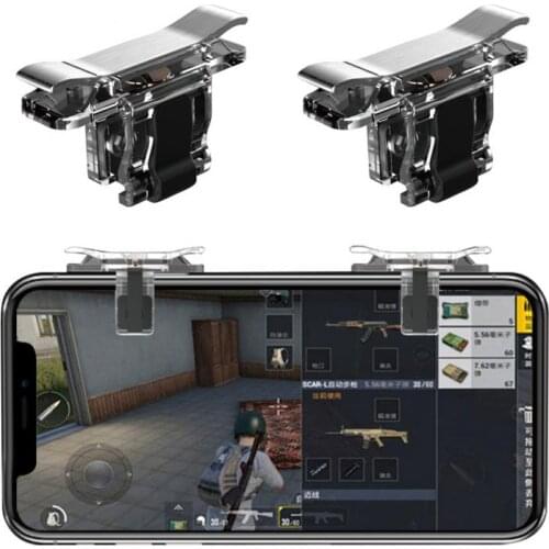 2PCS Mobile Phone Gaming Trigger For PUBG Fire Button Aim Key L1R1 Shooter Controller Game For iPhone Samsung Xiaomi Huawei