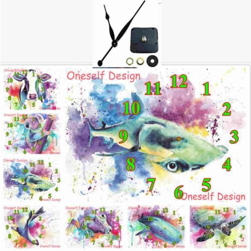20225d diamond painting with Mechanical clock animal 5d diamond embroidery clock diamond mosaic sale home decortion wall sticker