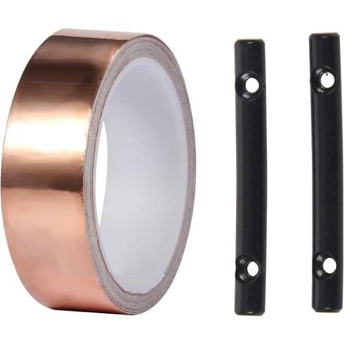 2x Guitar String Tree Guides String Retainer Bar Black & 1Pc 30mm X10M Copper Foil Tape Adhesive EMI Shielding