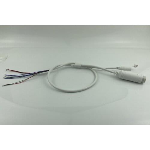 5PCS PoE Lan Cable For IP Camera Module Board 802.3at/af RCA Audio DC 2.1mm * 5.5mm RJ45 plug 10/100Mbps Copper Line 0.6m