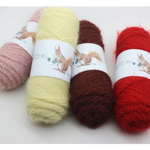 75Gram Soft Long Squirrel Cashmere Yarn Fine Worsted Hand Knitting Wool Thread Skein for Making Sweater Scarf Hat