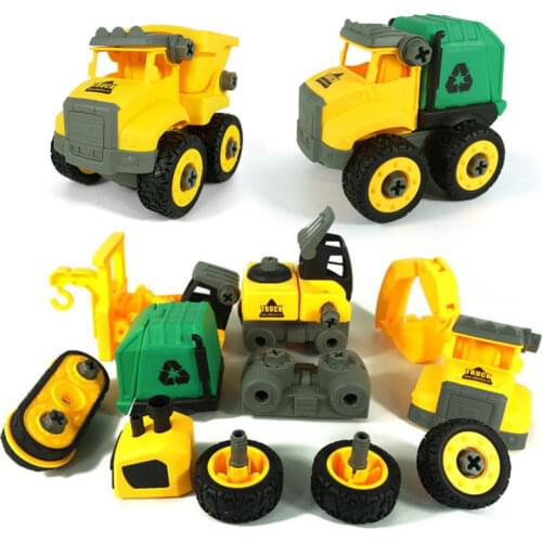 9 kinds DIY Assemble Engineering Vehicle Educational Toys For Boys Nut Screw 3D Model Building Kits Toys