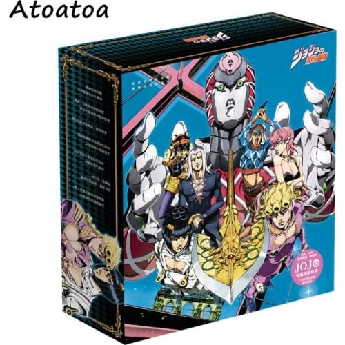 Anime JoJos Bizarre Adventure big Gift BOX Include Poster Postcard bottle bracelet pendant badge package box gift bags