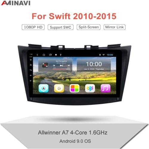 For Suzuki Swift 2010-2015 9" HD 2 Din Android 9.0 Car Radio Multimedia Video Player Universal Auto Stereo