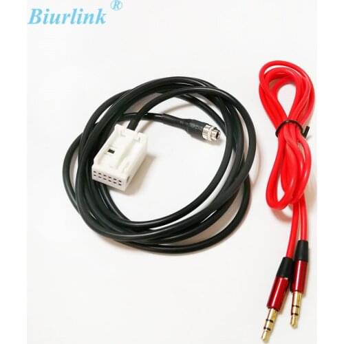 Biurlink Car AUX Audio Input Cable Adapter 12Pin Plug for Audi TT S4 A3 A4 A6 A8 2007 to 2014