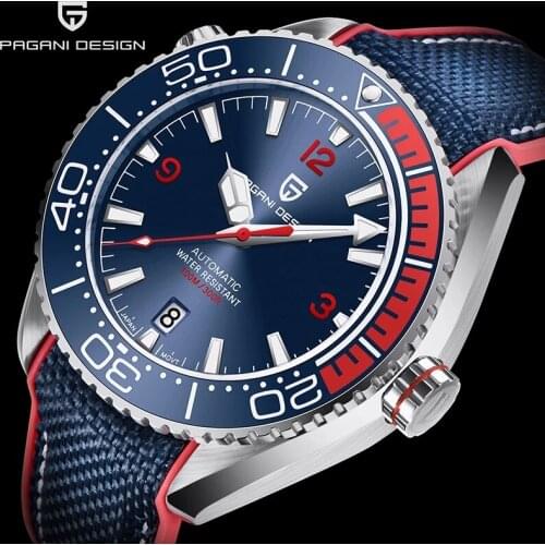 2021 PAGANI DESIGN New Mechanical Watch Waterproof 100M Stainless Steel Automatic Watch Sapphire Glass Silica Gel Watch for Men