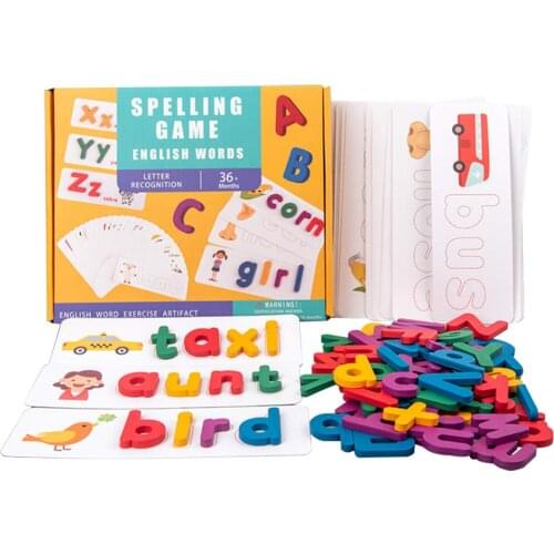 Kids Wooden Letter Learning Toys Number Words Interactive Early Educational Alphabet Game Puzzle Toys For Children