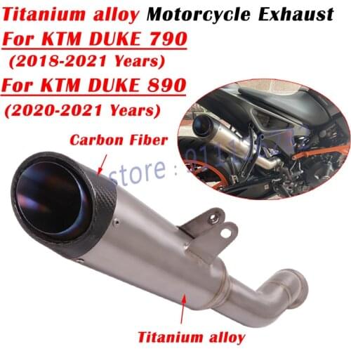 For KTM DUKE 790 2018 2019 2020 2021 DUKE 890 2020 2021 Motorcycle Exhaust Escape Modify Titanium Alloy Middle Link Pipe Muffler