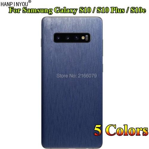 For Samsung Galaxy S10 S10 Plus S10e Back Cover Brushed Metal Rear Decal Skin Protective Film Wire Drawing Sticker Protector