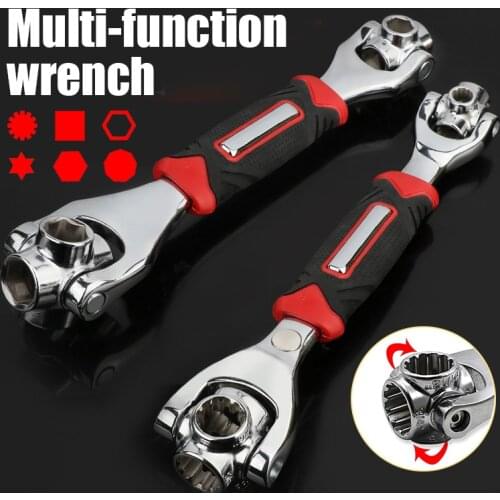 Wrench 48 In 1 Tools Socket Works with Spline Bolts Torx 360 Degree 6-Point Universial Furniture Car Repair 250mm