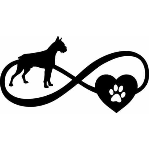 Interesting Cartoon Boxer Dog Love Pet Sticker High Quality Car Stickers Decoration Personality PVC Waterproof Decal Black/white