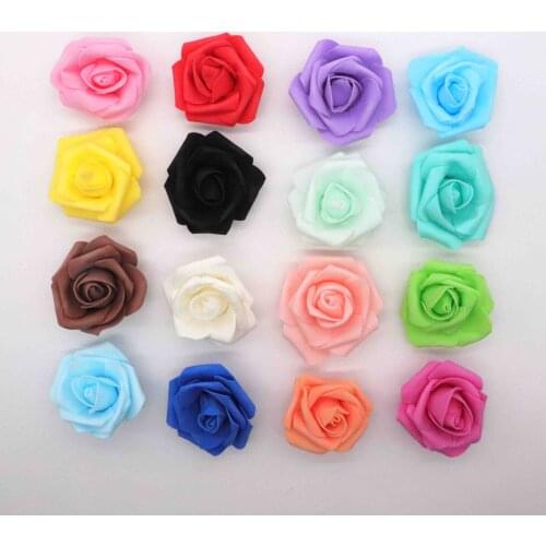 20Pcs/Lot 6cm Flower Head Artificial Flowers Wedding Decorations PE Foam Roses DIY Flores Scrapbooking Wreath Garland Home Decor