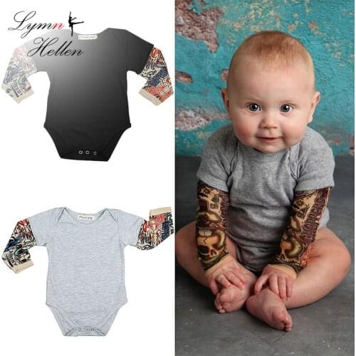 Baby Boys Romper Long Skull Sleeve Top Clothing Jumpsuit Soft Cotton O-Neck Toddler Clothes Flowery Bodysuit Playsuit Play Mats