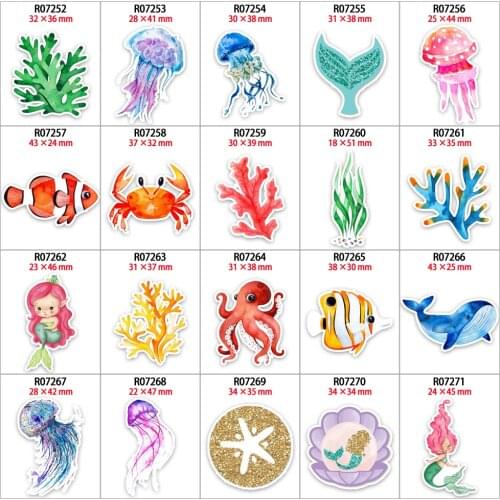 Beautiful Sea Resins New Cartoon Pattern planar resin Printed 30pcs/lot for DIY Phone Decorations Accessories R0725 R0726 R0727