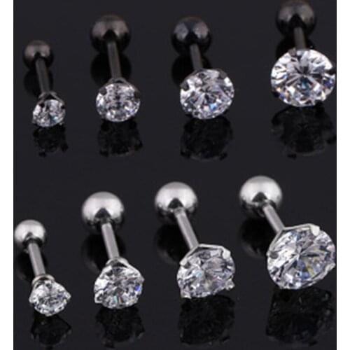 Crystal Stud Earrings For Women Girls Stainless Steel Colored Round Rhinestone Earrings Stud Small Earrings