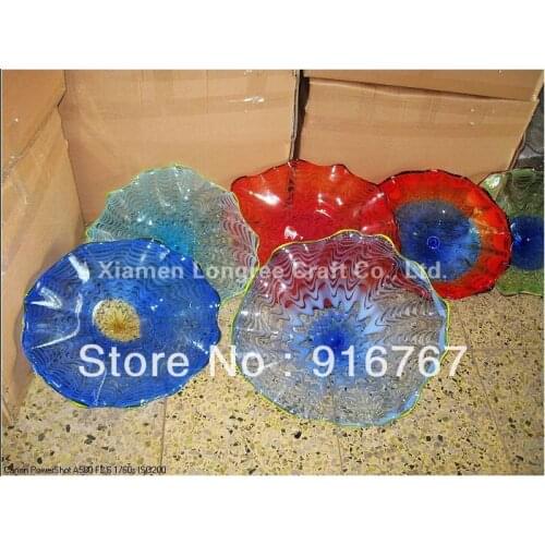 LRW062-Free Shipping Colorful Handmade Murano Wall Hanging Glass Plates