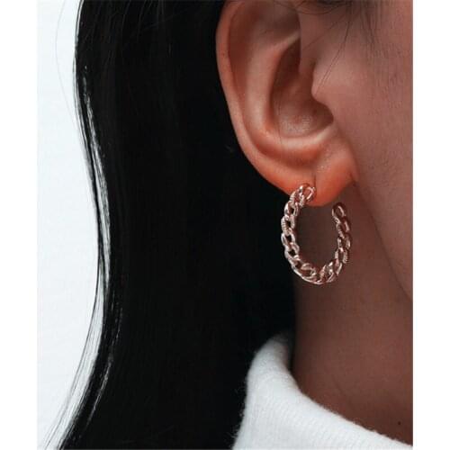 MANGOSKY 925 Silver Chain Style Earrings 925 Silver Auricular Needle 1 Pair For Women