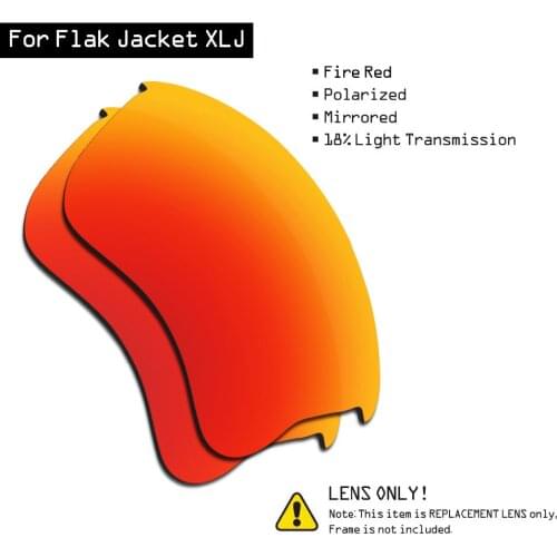 SmartVLT Polarized Sunglasses Replacement Lenses for Oakley Flak Jacket XLJ - Fire Red