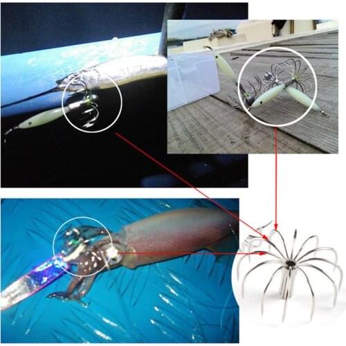 12 Needles Fishing Hook Stainless Steel Barbless Squid Hook Fishing Accessories Material: Stainless steel Net weight: about 10g