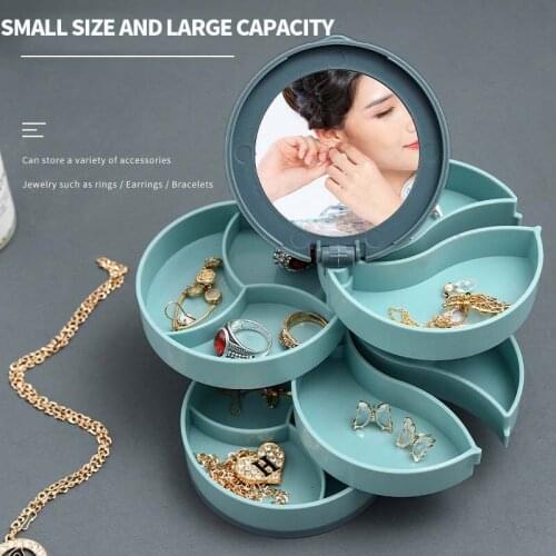 Large-capacity Rotating Jewelry Box Necklace Earrings Earrings Earrings Ring Jewelry Multi-layer Storage Box