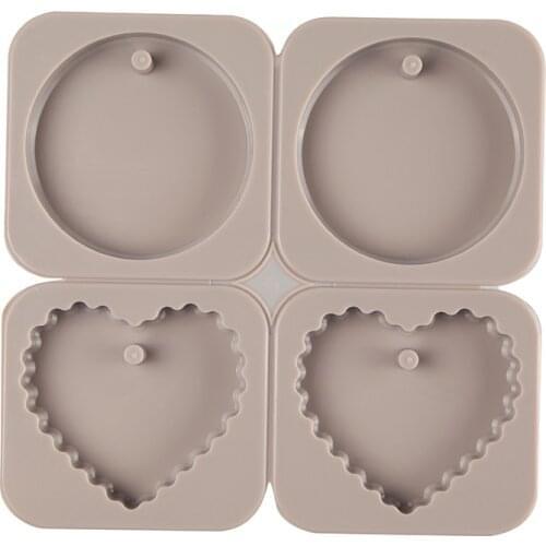DIY Silicone Clay Aromatherapy Tablets Mold heart Shape Crafts Hanging Ornaments Wax Molds Flower Soap Mould Craft Accessories