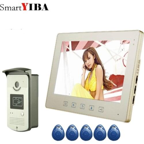 SmartYIBA 10" Color Video Door Phone Video Intercom Door Intercom Doorphone IR Night Vision Camera Doorbell Kit for Apartment