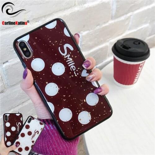 Wave Point Phone Case For Huawei Nova5 P20 P30 Pro Y9 2019 Y5 2018 Wine Red Ploka Dots Soft TPU Back Cover For Honor 8X 9X pro
