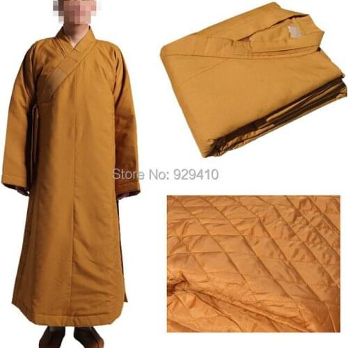 High-grade zen winter warm cotton monk abbot Buddhist suits meditation martial arts robe uniforms lay clothing 2colors