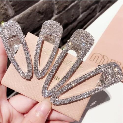 Small fresh Rhinestone zircon Hair Barrette Hair Clip Hairpin Girls Shining Crystal Hair Accessories Women Headdress Wholesale