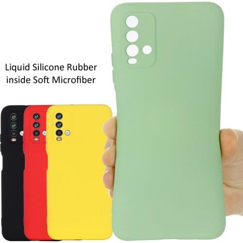 Liquid Silicone Case For Xiaomi Redmi 9T Soft Gel Rubber Protector Matte Cover