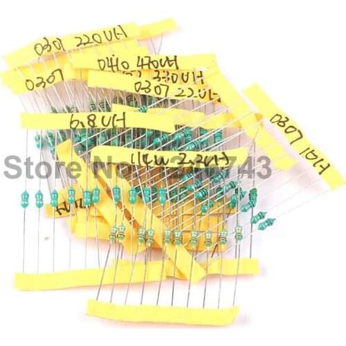 1/4W Inductors,1uH to 470uH Inductor, 14valuesX10pcs=140pcs,Electronic Components Package,Inductor Assorted Kit