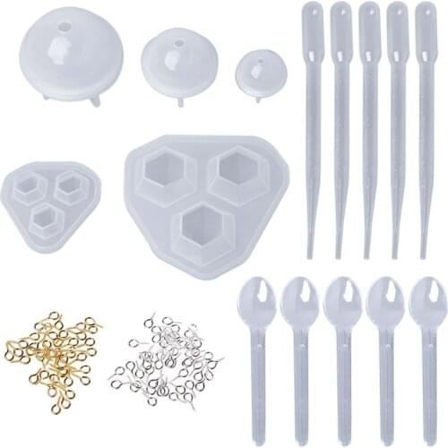 1 Set DIY Epoxy Resin Tools Handmade Silicone Mold Spoon Clasp Dropper Jewelry Making Kit Necklace Earrings Gifts Crafts Dried
