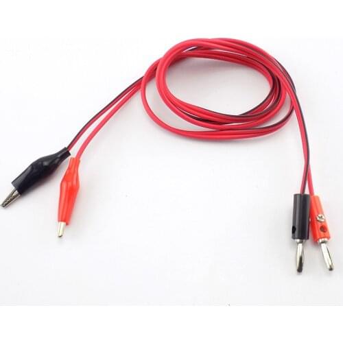 2 Pair 4mm Banana Plug Electric to AV Electrical Clamp With Alligator Clip Test Lead Cord Cable Connectors Wire For Multimeter