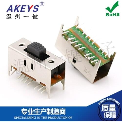 10 pcs SS-43D08 (4p3t) Double Row 16-Foot Vertical Patch Toggle Switch 4 Fixed Foot Patch Switch Base